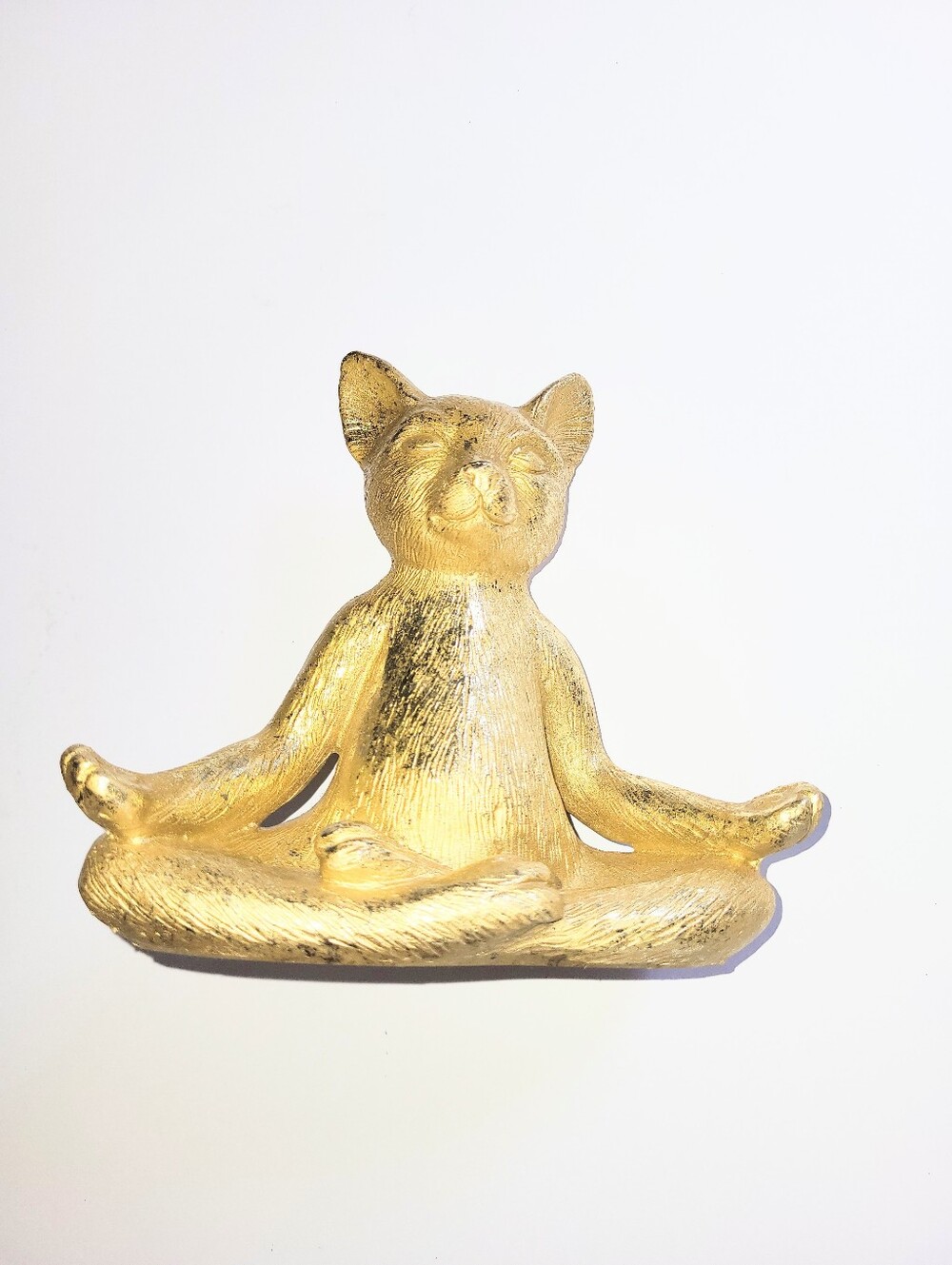 Sagebrook Home Gold Metallic Meditation Yoga Pose Cat Statue Zen Home Decor - Picture 10 of 15